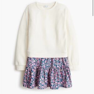 J. Crew Factory girls' mixed-media sweatshirt-dress